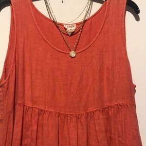 Linen flowy maxi dress